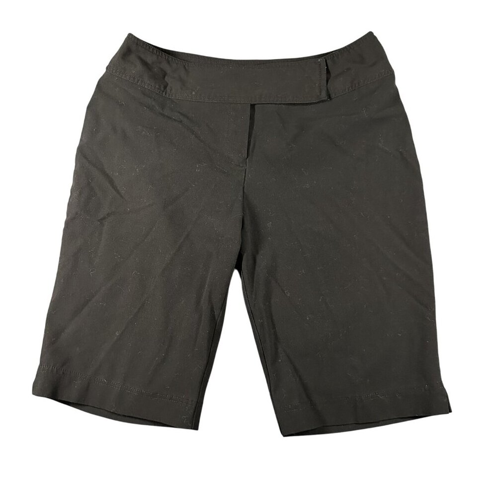 Dressbarn Shorts Womens 12P Black Stretch‎ Petite Bermuda Career Casual Office